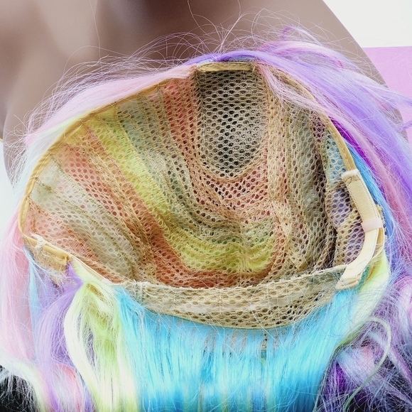 Leg Avenue Pastel Rainbow Long Wavy Synthetic Wig - Picture 12 of 12